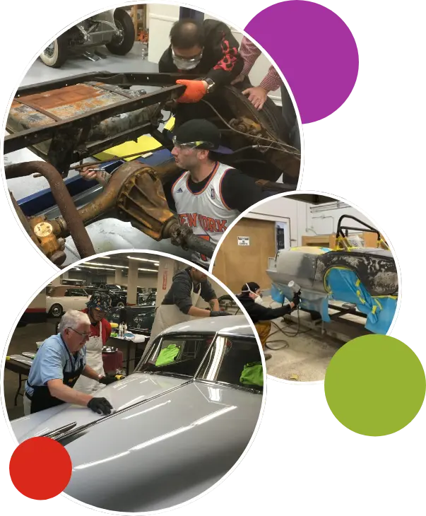 Auto Restoration collage of photos