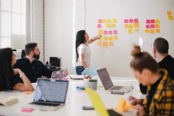 group of students in a meeting room