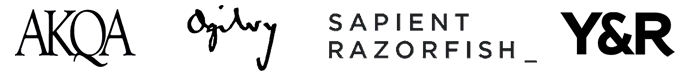 AKQA, Ogilry, Sapient Razofish and Y&R logos