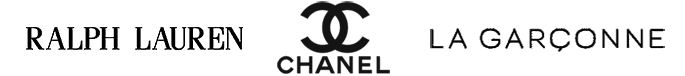 Ralph Lauren, Chanel, La Garconne logos