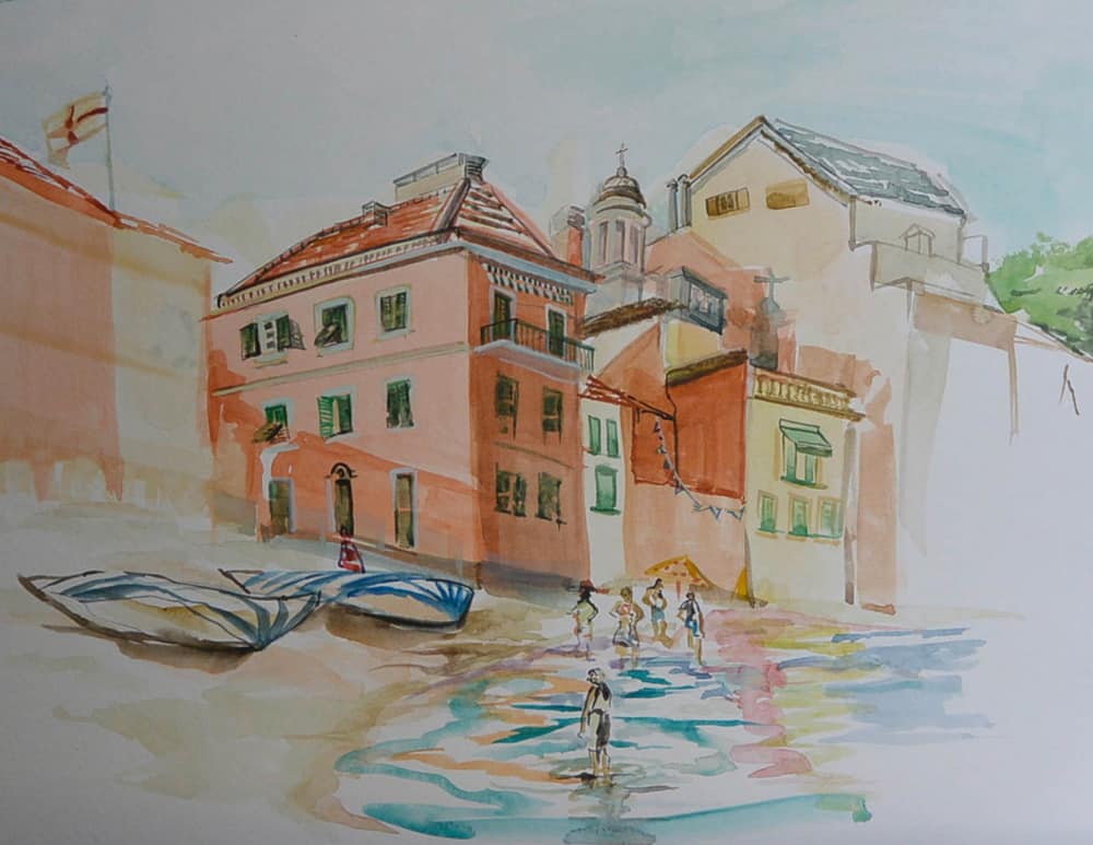 "Sestri Levanti 3," by Carol Nunnelly, watercolor on paper