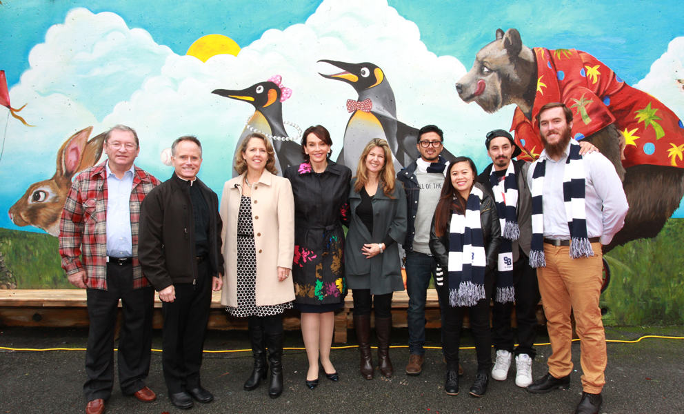 Academy Students Brighten St. Brigid School with an Inspiring Mural